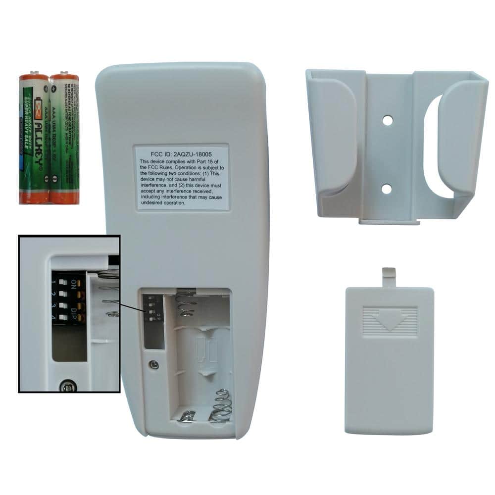 White 5-Inch Ceiling Fan Remote Control with Receiver Kit