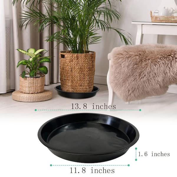 黒壺スタンプQueen's Ware EDME ボウル4個 OGETFUUR 4-Pack 14 in. Black Heavy Duty Plastic Plant Saucer