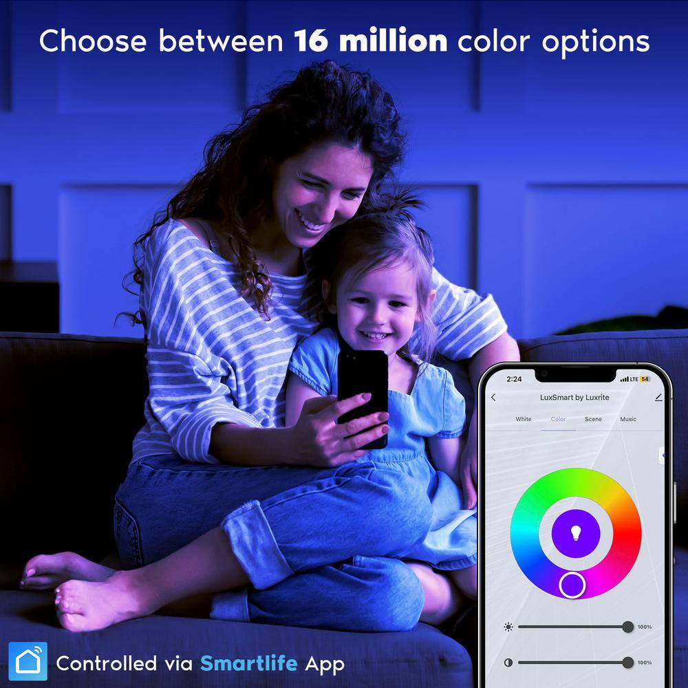6 Inch White Smart LED Recessed Lighting with RGBW Color Changing