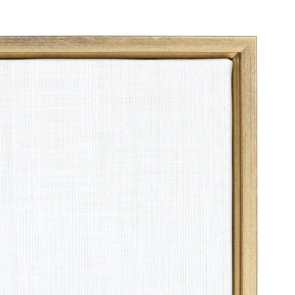 23" x 33" Gold Framed Black and White Lion Canvas Print