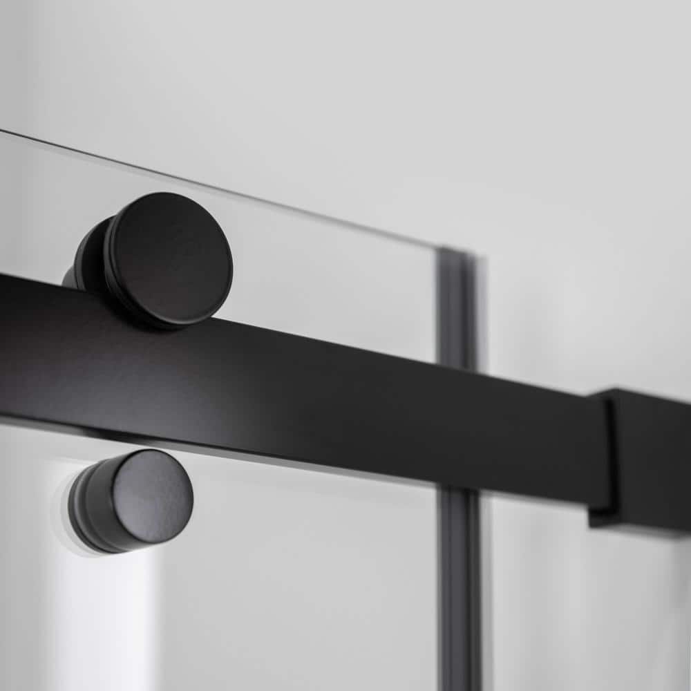 Primo 78" x 48" Frameless Black Glass Shower Door