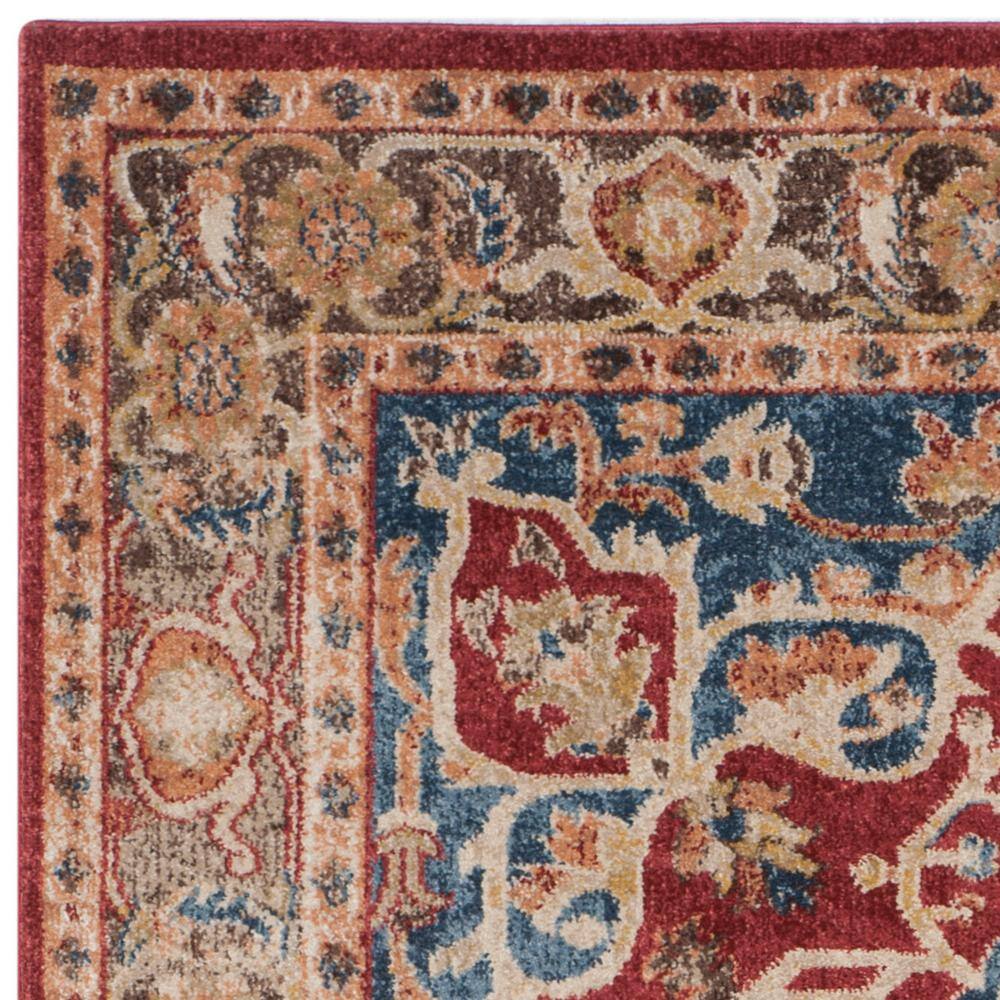 Regal Bijar Red & Royal Floral 8' x 10' Stain-Resistant Area Rug