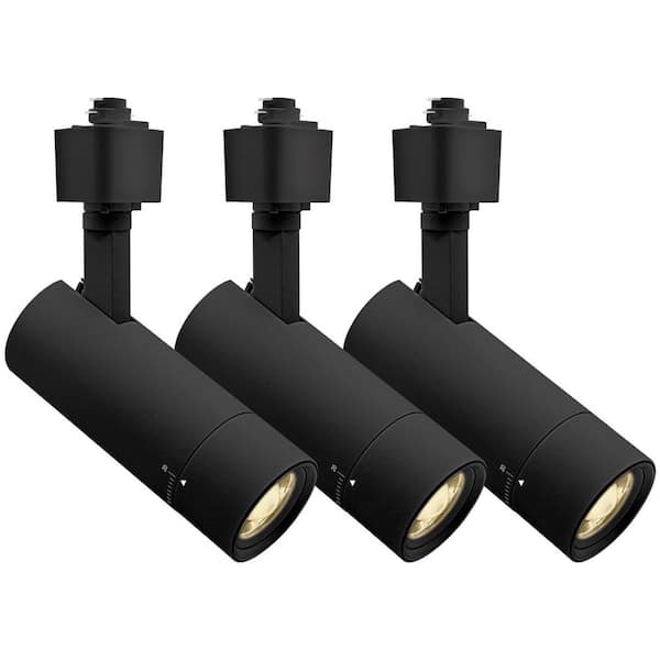 2 in. Zoomable LED Track Light, 5CCT, CRI90, 10W, 700LM, Dimmable, Fixed Track, Gimbal Head, 20°-50° Beam, Black(3-Pack)
