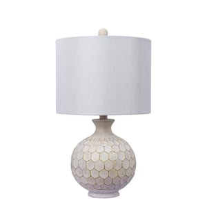 21.5 in. Antique Ivory Resin Table Lamp