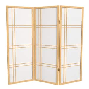 4 ft. Short Double Cross Shoji Screen - Natural - 3 Panels