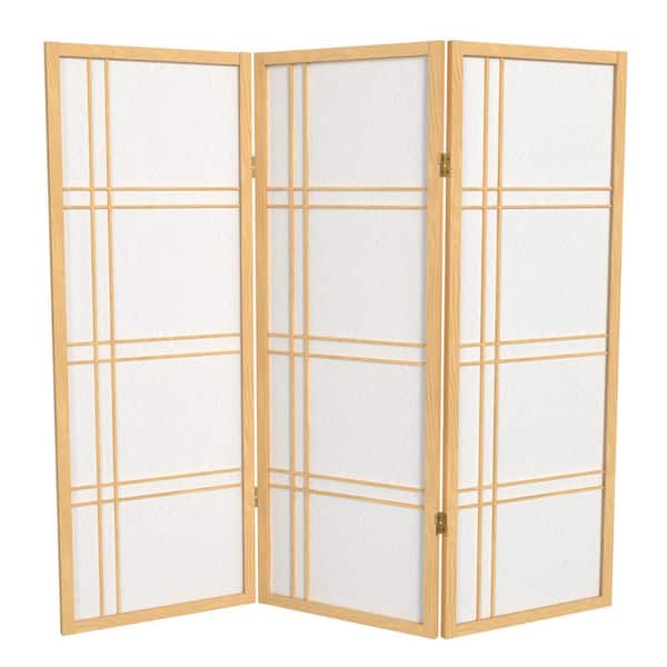 4 ft. Short Double Cross Shoji Screen - Natural - 3 Panels