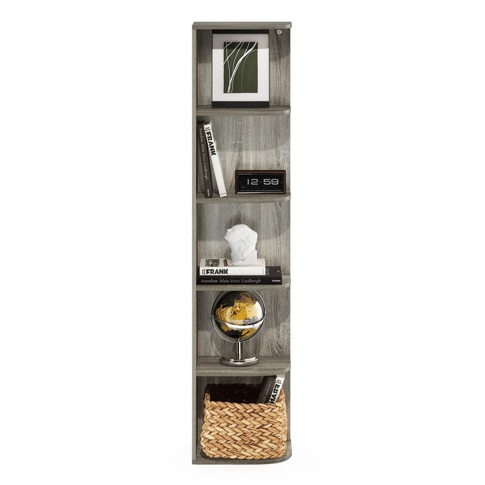 French Oak 5-Tier Corner Wood Bookcase