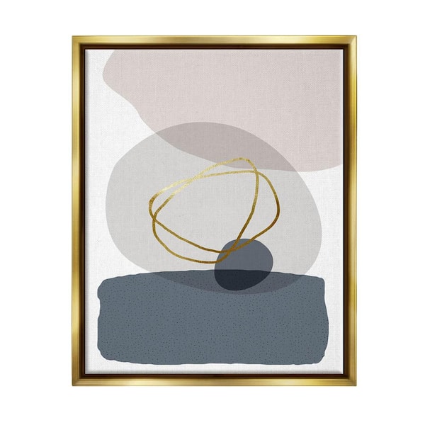 The Stupell Home Decor Collection Modern Contemporary Rock Shapes Glam Detail by Urban Epiphany Floater Frame Abstract Wall Art Print 21 in. x 17 in.