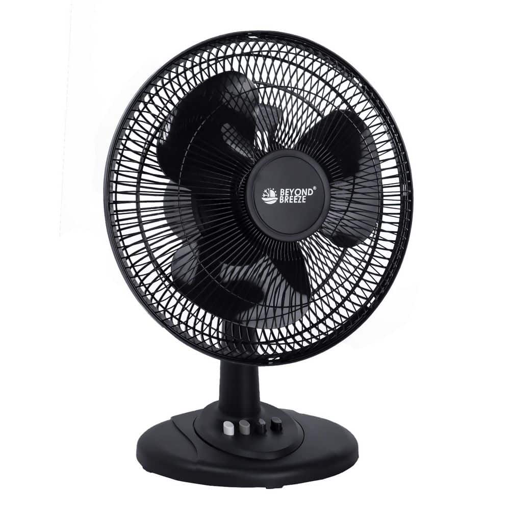 12 in. Oscillating Table Fan, 3-Speed Quiet Fan with Adjustable Tilt and Safety Grill for Home Office, Black price history on PriceWatchPro