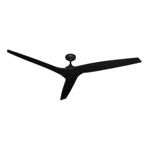 Evolution 72 in. Indoor/Outdoor Matte Black Ceiling Fan with Remote Control