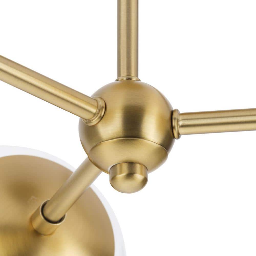 22" Brushed Bronze Semi-Flush Mount Light with Clear Glass Globe Shades