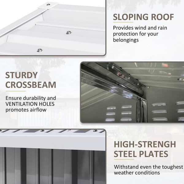 Tozey W x D Outdoor Storage Metal Shed Utility Patio