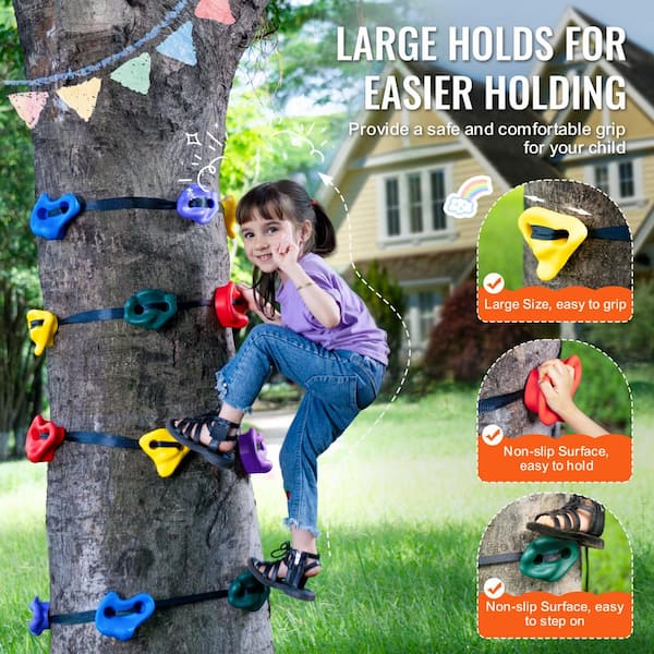 VEVOR Ninja Tree Climbing Kit, 12-Tree Climbing Holds and 6