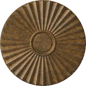 19-3/4 in. x 1-3/8 in. Shakuras Urethane Ceiling Medallion (For Canopies upto 5 in.), Rubbed Bronze