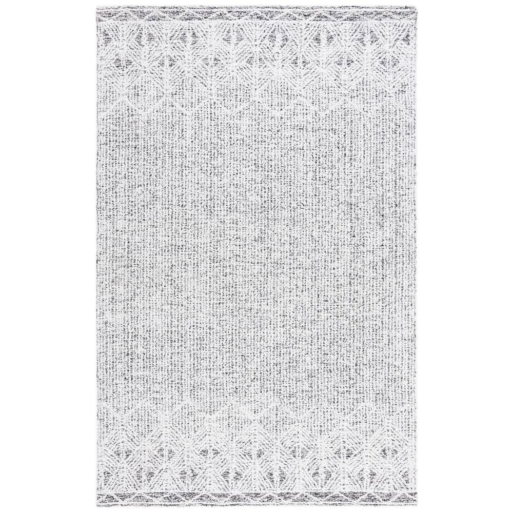 SAFAVIEH Ebony Ivory/Black 4 ft. x 6 ft. Traditional Area Rug EBN210Z4 The Home Depot