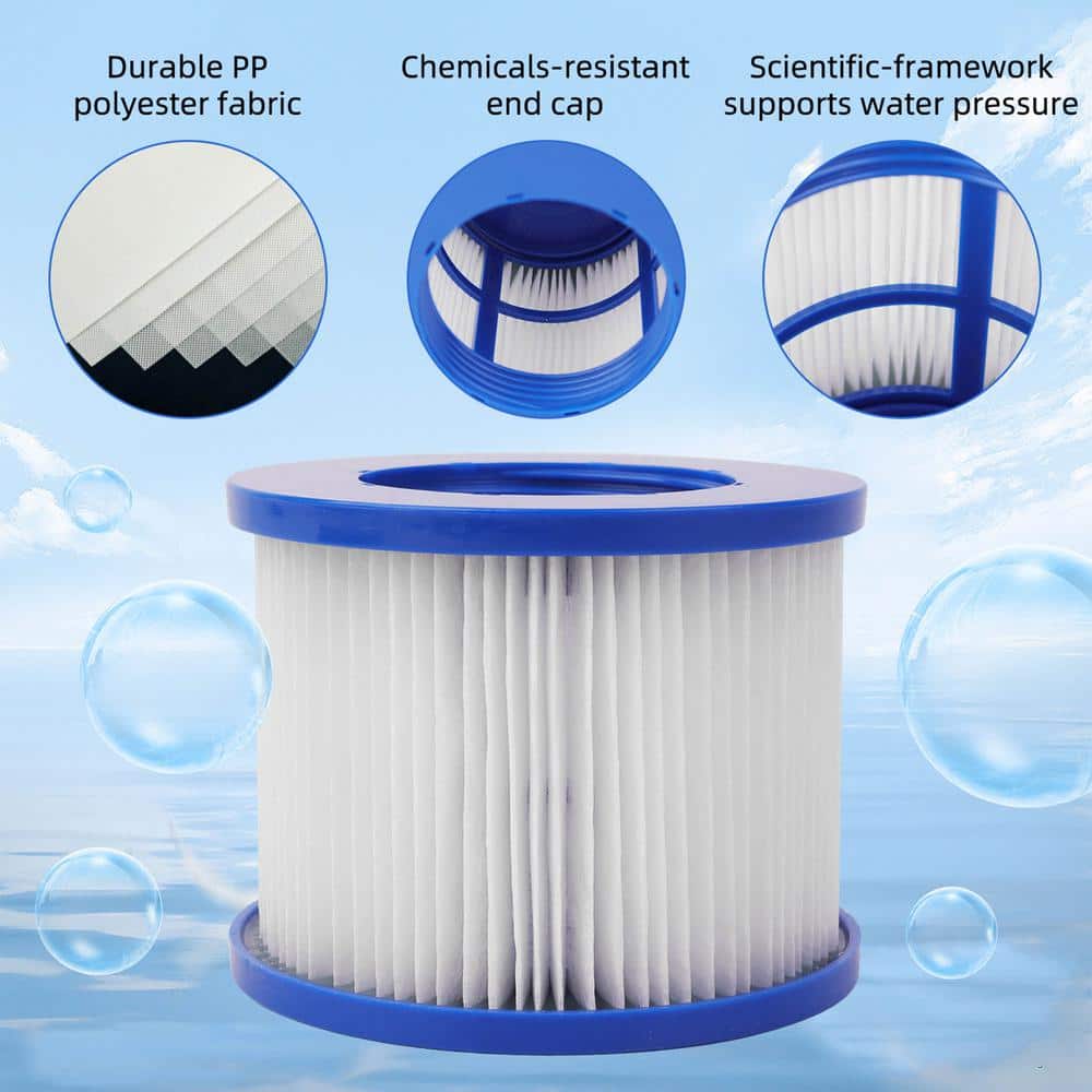 Blue and White Inflatable Hot Tub Spa Filter Cartridge Set
