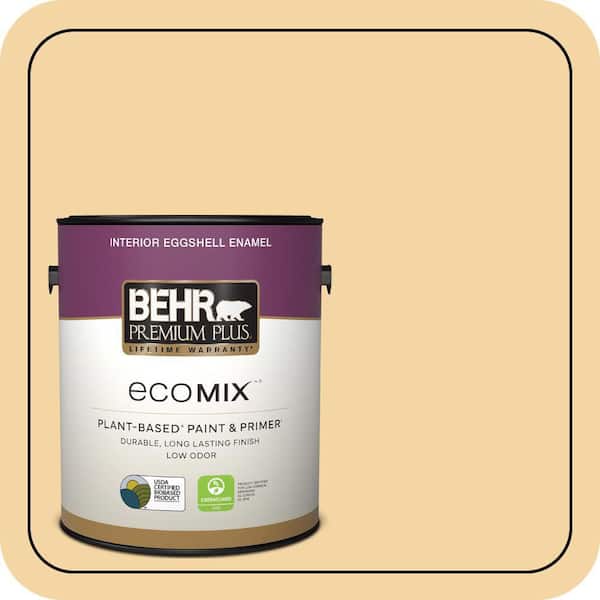 1 gal. #340C-3 Pismo Dunes Eggshell Enamel EcoMix Plant-Based Interior Paint & Primer