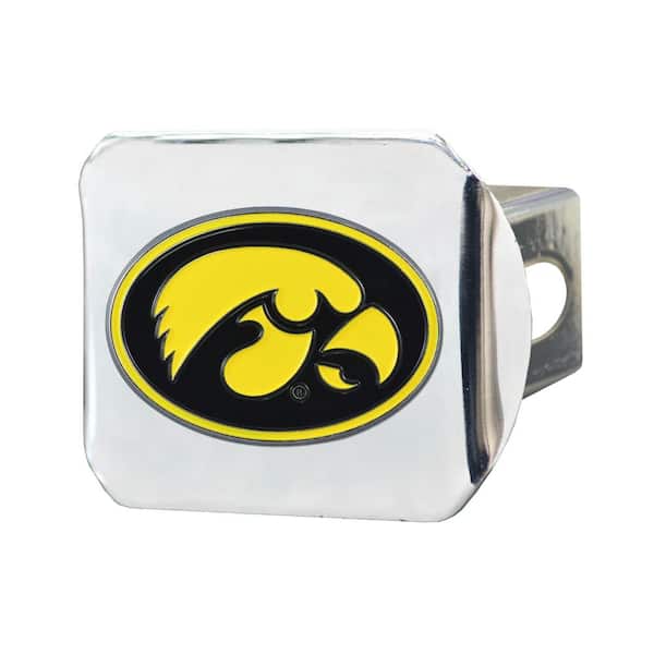 FANMATS NCAA University of Iowa Color Emblem on Chrome Hitch Cover