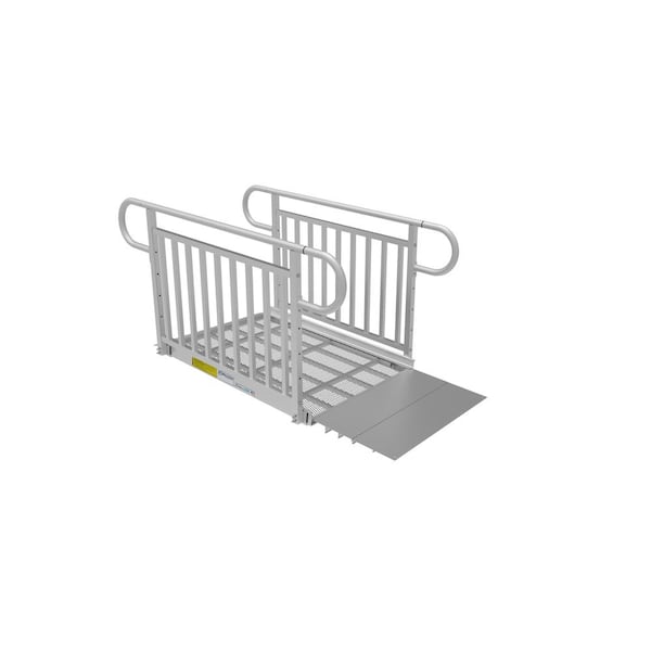 EZ-ACCESS PATHWAY 3G 4 ft. Ramp Kit with Expanded Metal Surface and Vertical Picket Handrails
