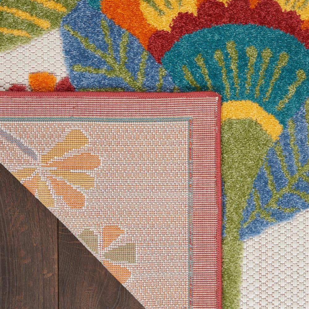 Aloha Multicolor Floral 2' x 6' Runner Outdoor Rug