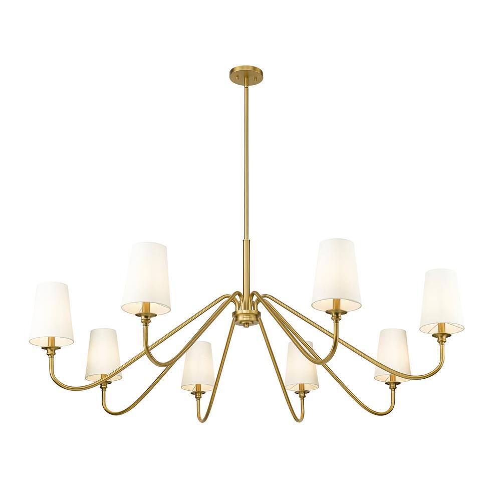 Gianna Modern Gold 8-Light Chandelier with White Shades