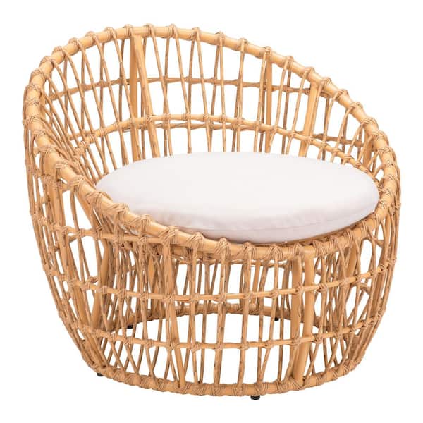 ZUO Sasso Beige Olefin Outdoor Accent Chair with Cushion
