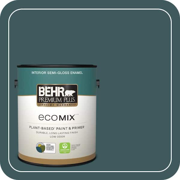 1 gal. #ECC-14-3 Otter Creek Semi-Gloss Enamel EcoMix Plant-Based Interior Paint & Primer