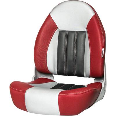 Probax High-Back Orthopedic Boat Seat - Red/Gray/Carbon