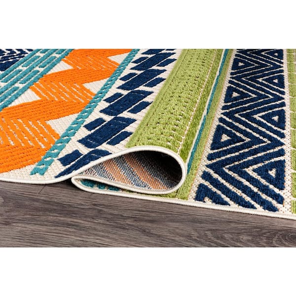 Marbella Contemporary Boho Multi 5 ft. x 7 ft. Indoor/Outdoor Area Rug