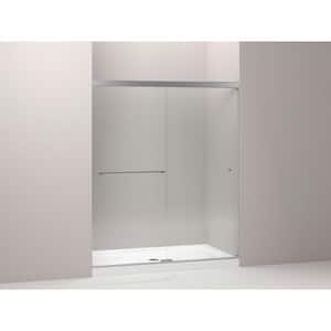 Revel 57-60 in. x 70 in. H Frameless Sliding Shower Door in Bright Polished Silver with Handle