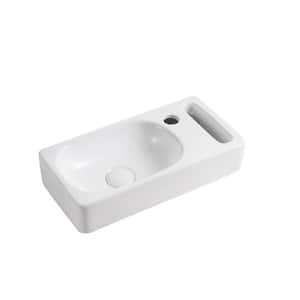 Wall-Mounted Bathroom Sink in White