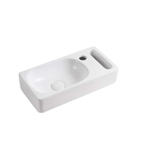 Elanti Wall-Mounted Bathroom Sink in White