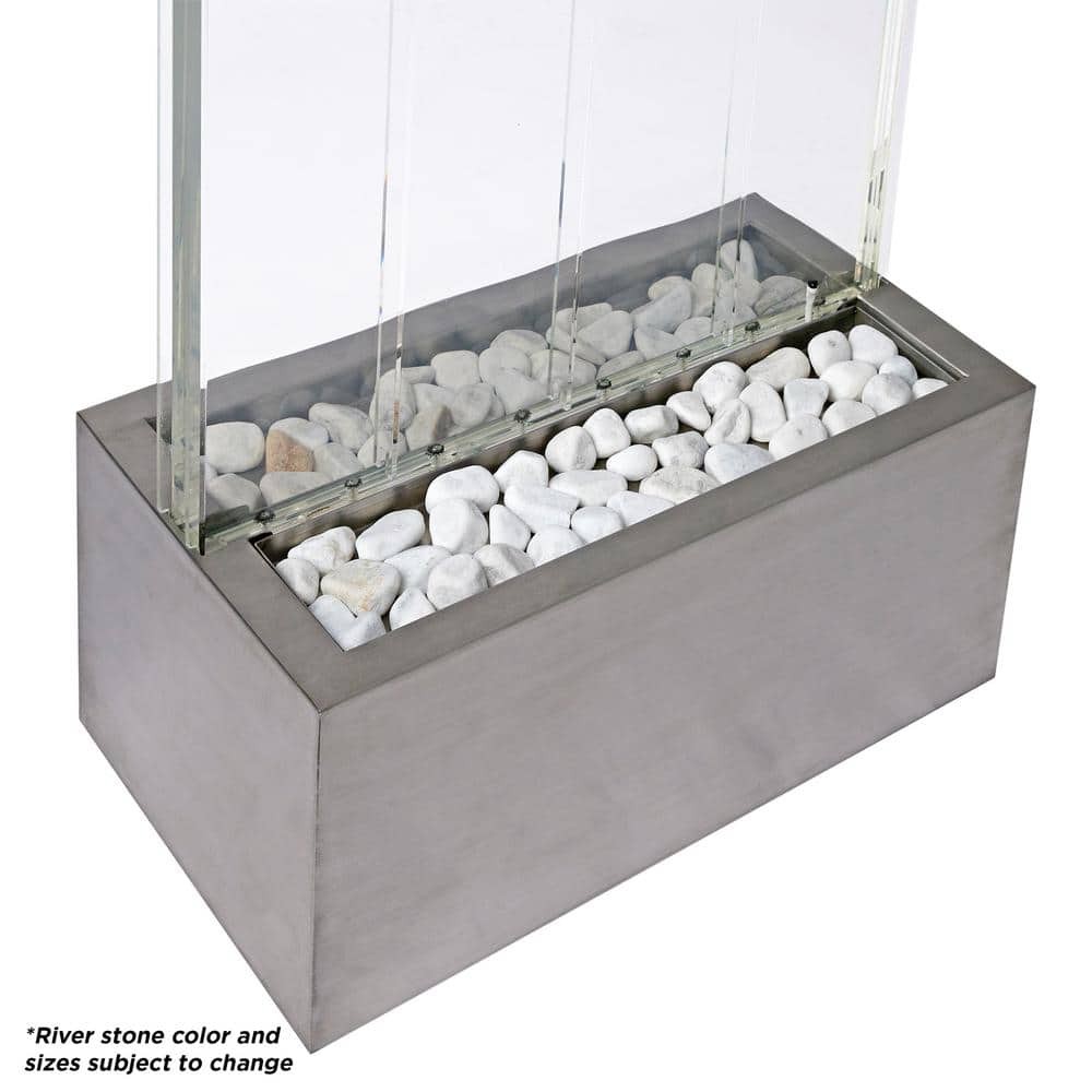 72-Inch Silver Indoor Bubble Wall Fountain with LED Lights