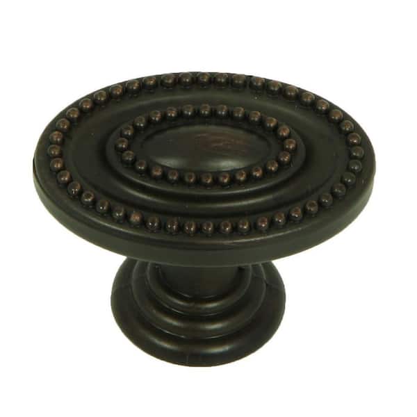 Stone Mill Hardware Ashton 1-1/2 in. Oil Rubbed Bronze Oval Cabinet Knob (25-Pack)