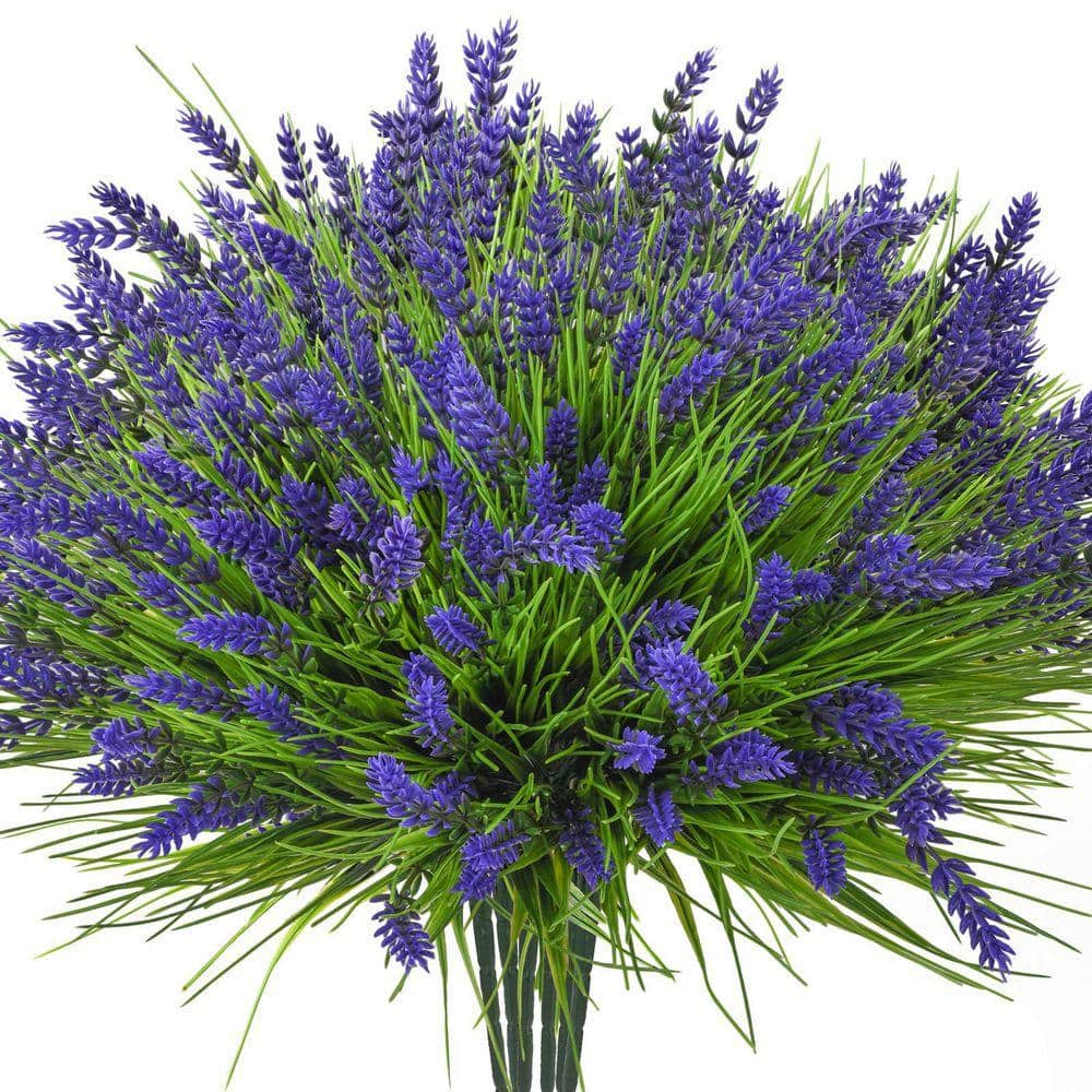 13.8 in 20 Bundles Plastic Purple Artificial Lavender Shrubs