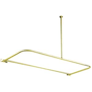 61 in. x 28 in. D Shower Rod in Polished Brass