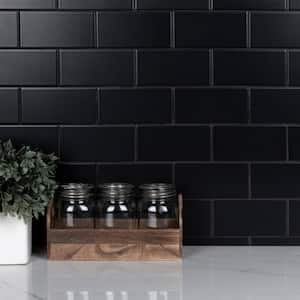 Crown Heights Matte Black 3 in. x 6 in. Ceramic Wall Tile (5.72 sq. ft./Case)