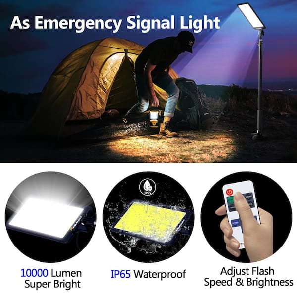 10000 Lumens LED Outdoor Lights,Stand Up Work Light Camping Light Suction  Cup Magnetic Base,Only Work on 12-Volt