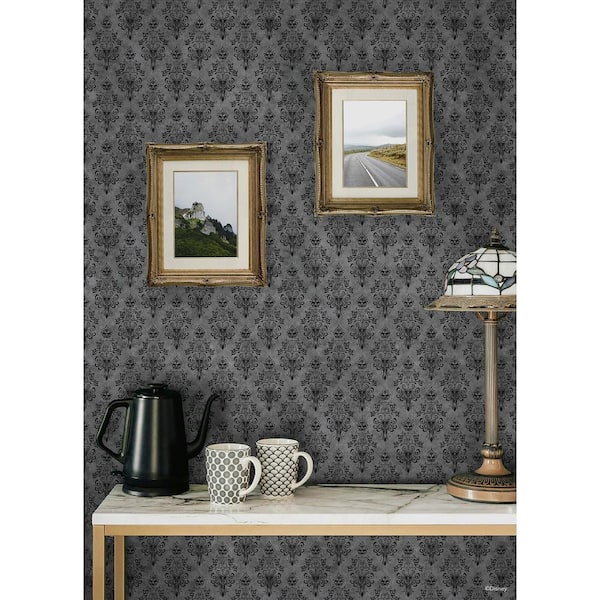 216 in. x 20.5 in. Grey Disney Haunted Mansion Peel and Stick Wallpaper