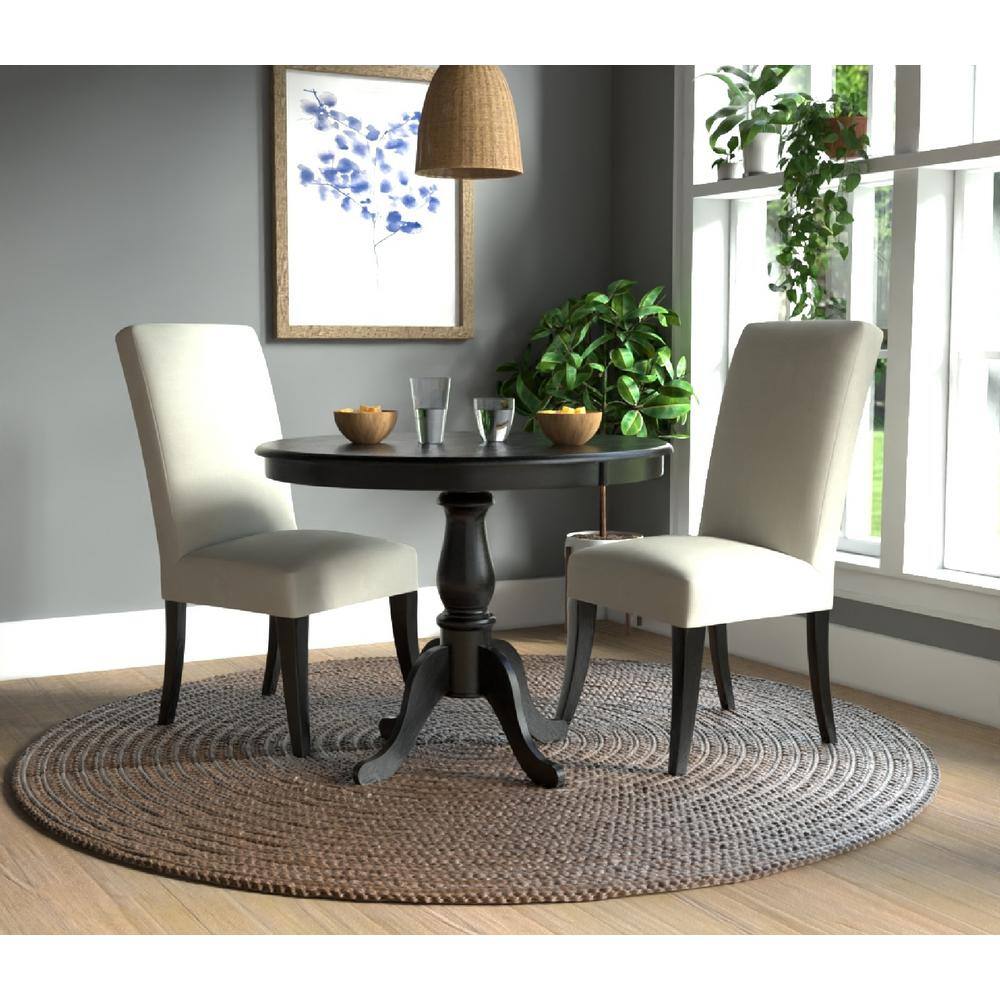 Fairview Antique Black 42" Round Pedestal Wood Dining Table