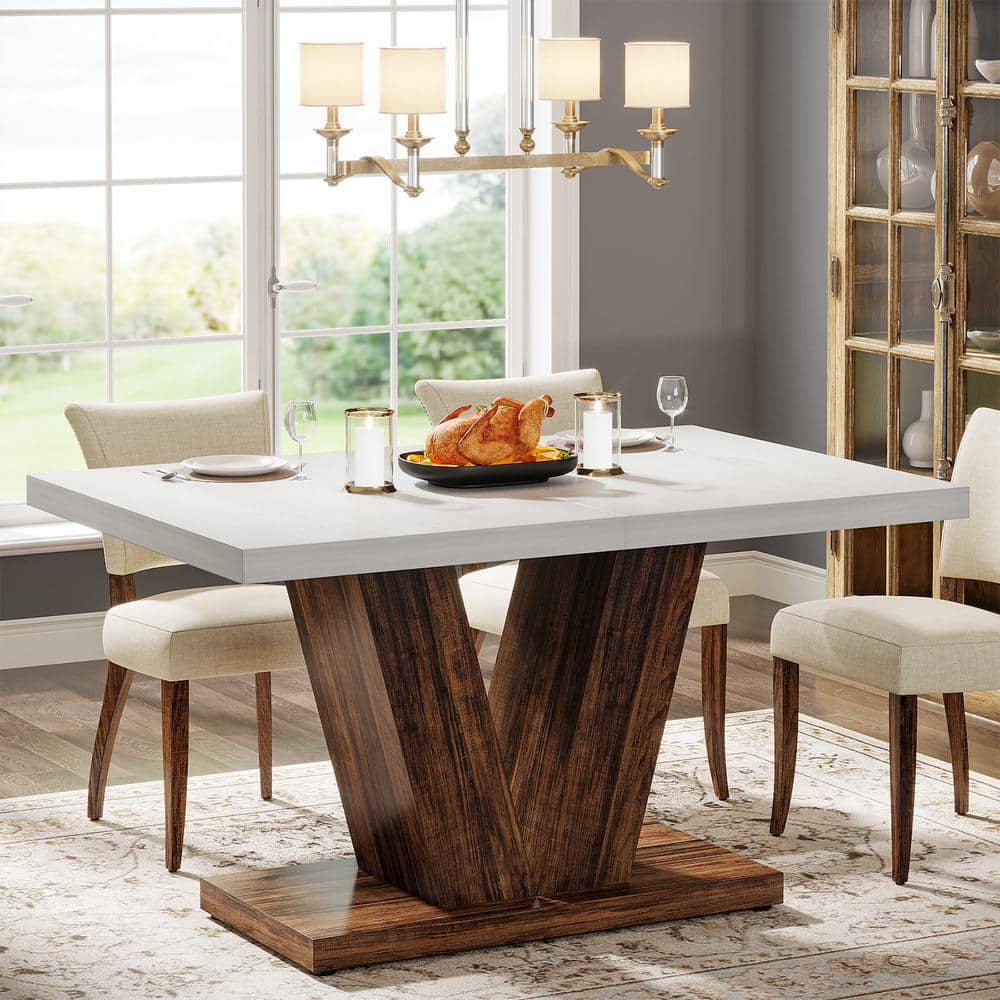 White oak trestle table sales