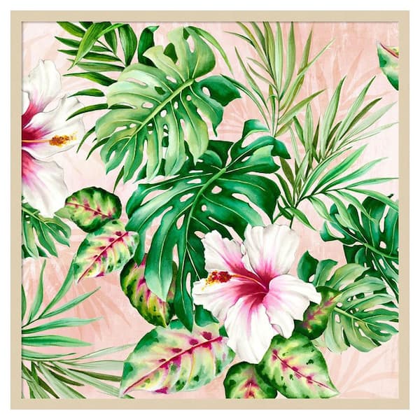Amanti Art Hot Tropical Floral by Alex Black 1 Piece Framed Giclee Nature Art Print 33 in. x 33 in.