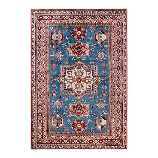 Solo Rugs Tribal One-of-a-Kind Bohemian Blue 5 ft. 9 in. x 8 ft. 7 in. Tribal Area Rug