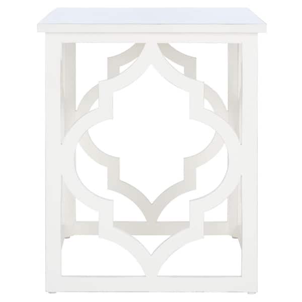 SAFAVIEH Milo 18.8 in. Cream Square Wood End Table