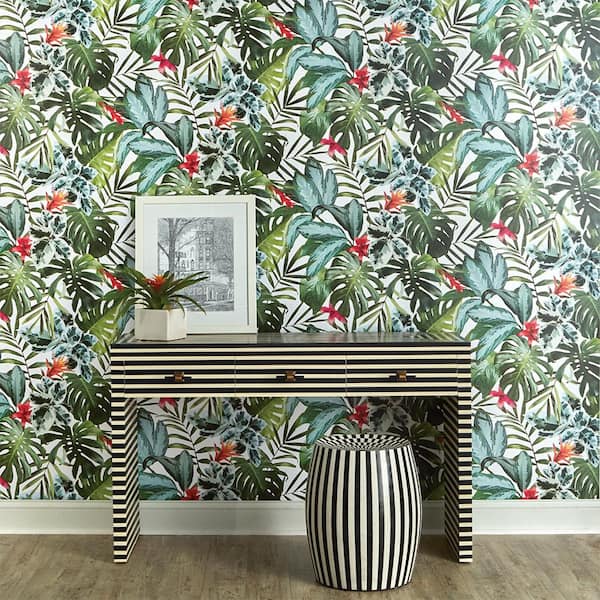 Green Rainforest Vinyl Peel and Stick Wallpaper Roll (Covers 60 sq. ft.)