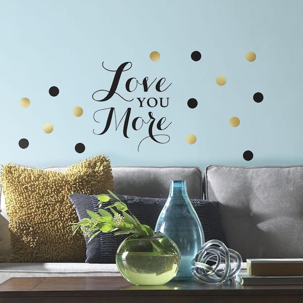 RoomMates 5 in. x 11.5 in. Love You More Quote 64-Piece Peel and Stick Wall Decal