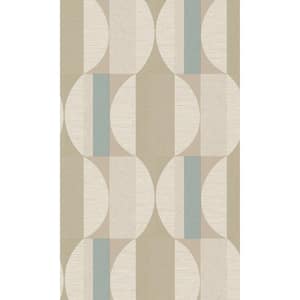 Aqua Geometric All Over Printed Non-Woven Paper Non-Pasted Textured Wallpaper 57 sq. ft.