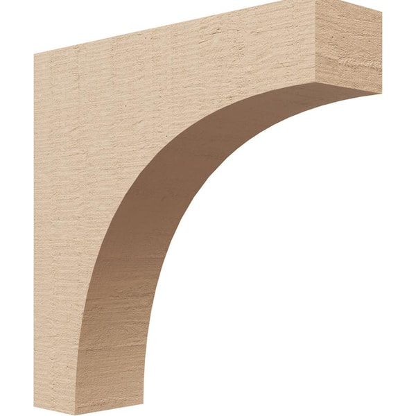 Ekena Millwork 3 in. x 12 in. x 12 in. Series 1 Thin Stockport Rough Cedar Woodgrain Timberthane Polyurethane Corbel, Primed Tan