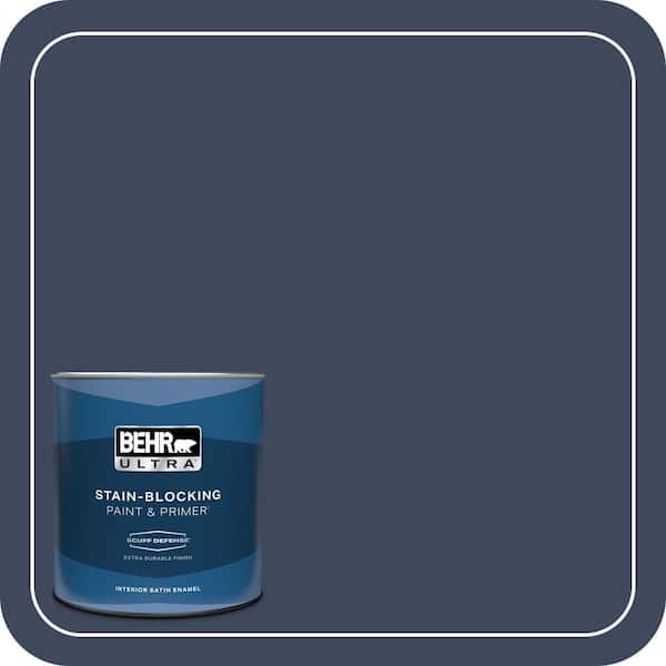 BEHR ULTRA 1 qt. #S530-7 Dark Navy Extra Durable Satin Enamel Interior Paint & Primer