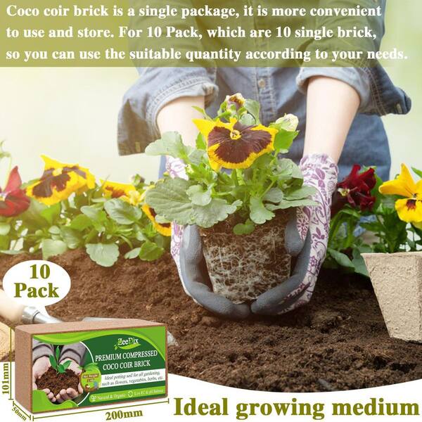 NVNOO 8 in. x 4 in. x 2 in. 24 Gal. Natural Fiber Coconut Coir